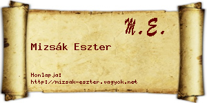 Mizsák Eszter névjegykártya