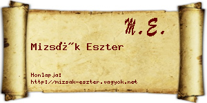 Mizsák Eszter névjegykártya
